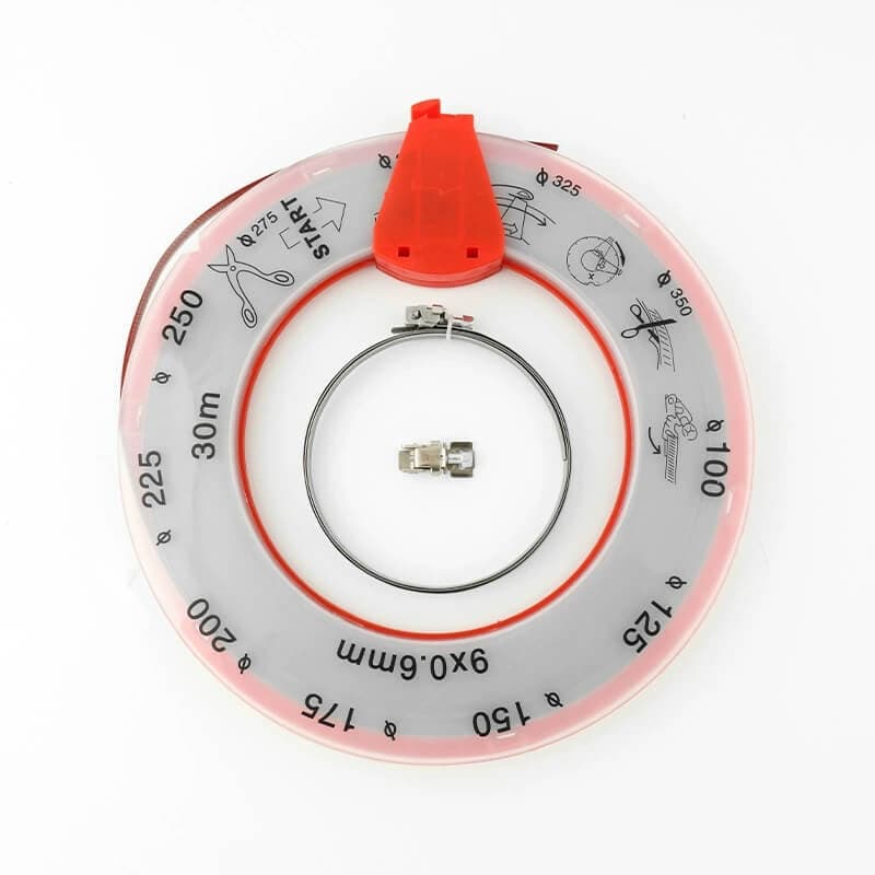 Boxed Quick-Release Hose Clamp Roll with Hose Strip and Clips
